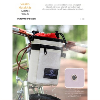 Kerékpár elülső táska szigetelt vízpalack tartóval, 1,2 l kapacitás, poliészter, KS-666 modell, Chaozi