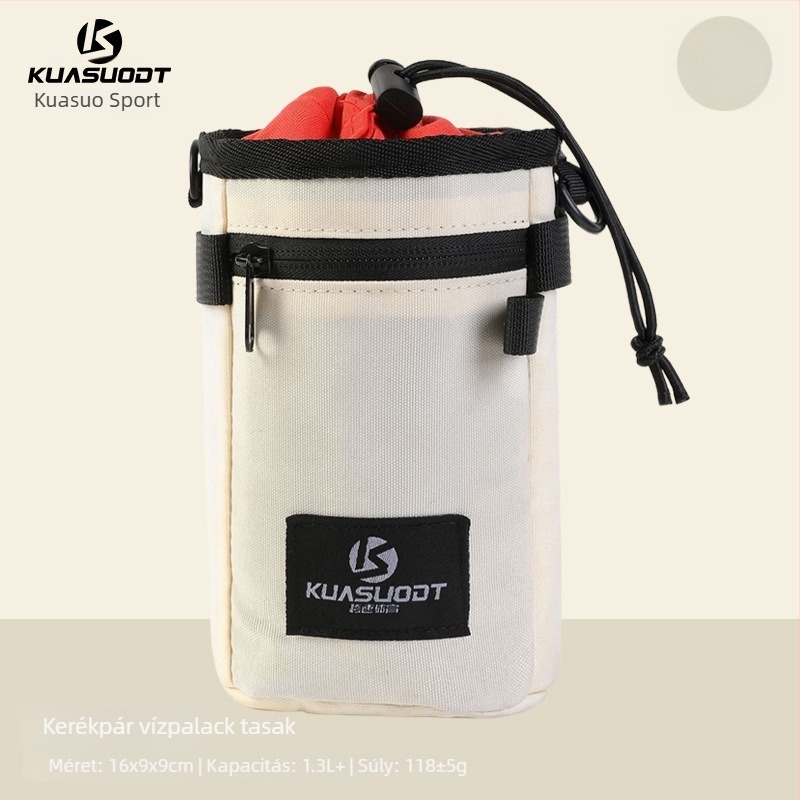 Kerékpár elülső táska szigetelt vízpalack tartóval, 1,2 l kapacitás, poliészter, KS-666 modell, Chaozi