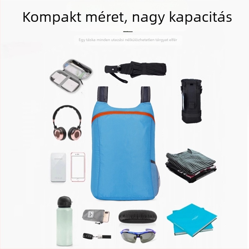 Uniszex összecsukható kültéri hátizsák – könnyű, lélegző, kapacitás 20 L alatt, illeszkedik 14 hüvelykes laptophoz, görbe vállpánttal