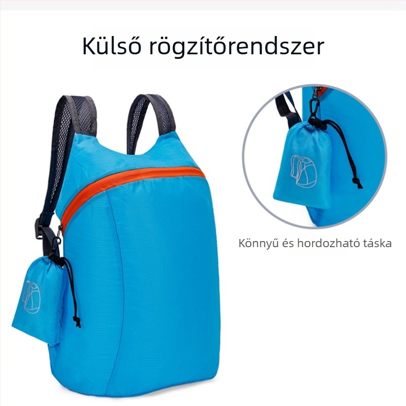 Uniszex összecsukható kültéri hátizsák – könnyű, lélegző, kapacitás 20 L alatt, illeszkedik 14 hüvelykes laptophoz, görbe vállpánttal