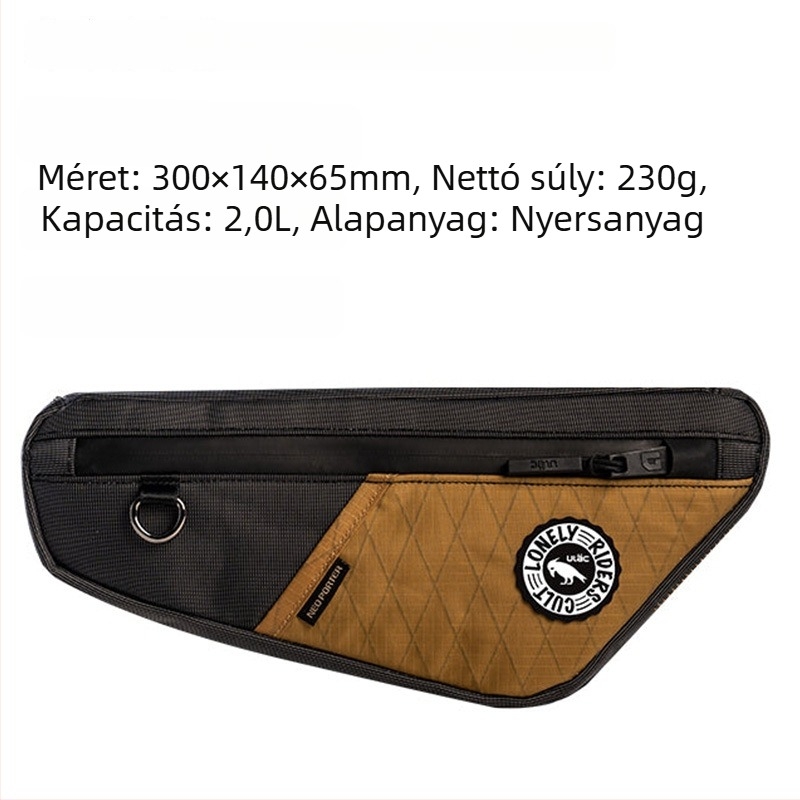 ULAC Kerékpár háromszög táska, nylon tároló táska az első kereszttestre, 2.0 kapacitás, modell DB3S