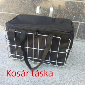 Összecsukható kerékpár kosár fedéllel és vászon béléssel, modell 210, kapacitás 0.02