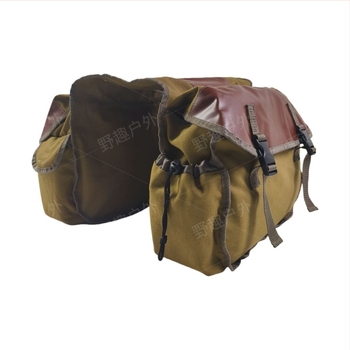 Camp Joy kerékpár táska 12 oz vászonból — hátsó és oldalsó felakasztható táska hegyi kerékpárhoz