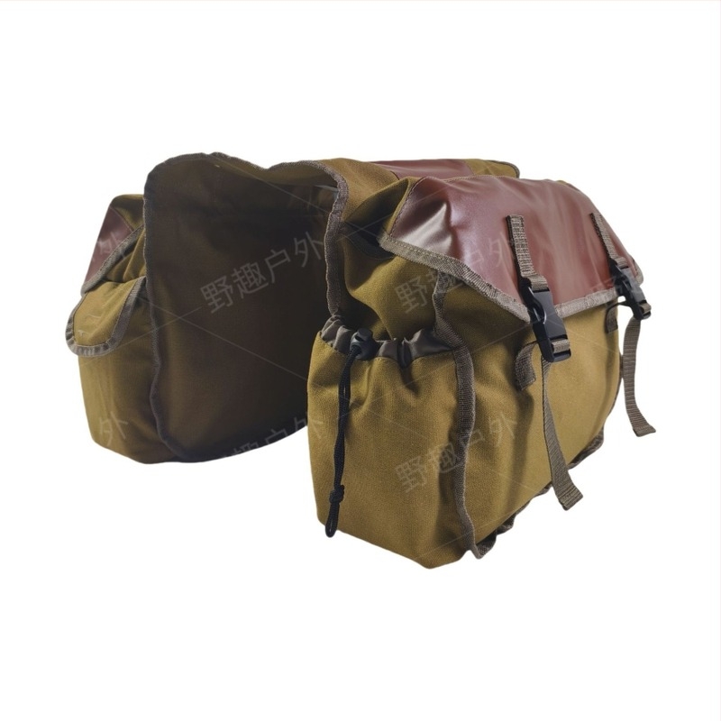 Camp Joy kerékpár táska 12 oz vászonból — hátsó és oldalsó felakasztható táska hegyi kerékpárhoz