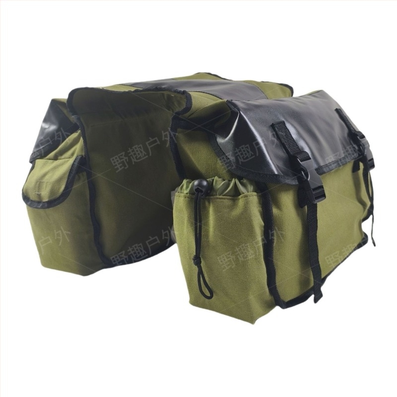 Camp Joy kerékpár táska 12 oz vászonból — hátsó és oldalsó felakasztható táska hegyi kerékpárhoz