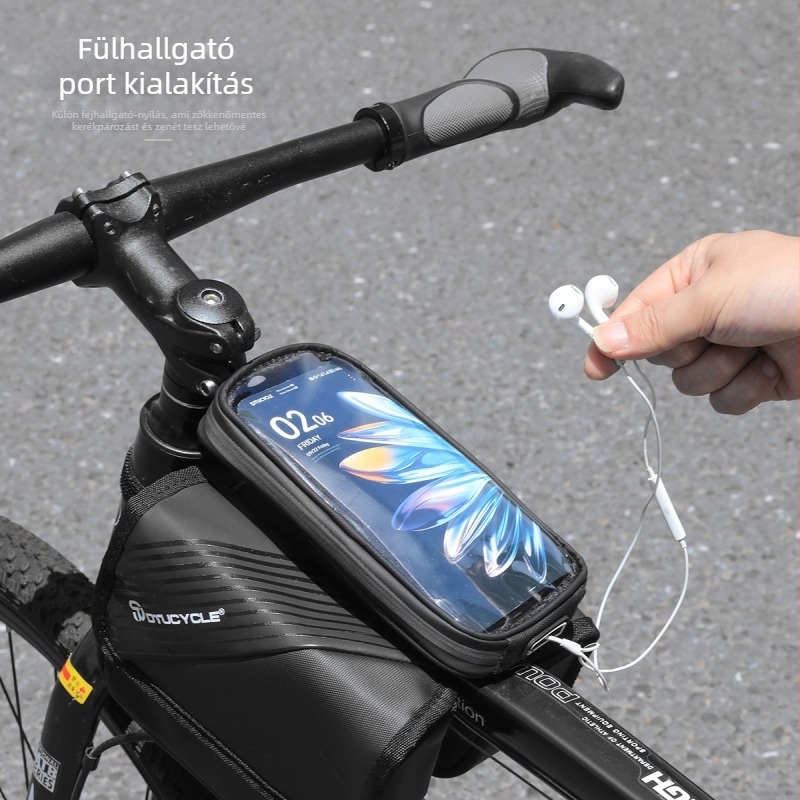 Dtucycle/Dongtu Dt-1115 MTB első váztáska, 2L, PU bőr, vízálló, kétoldalas, béléssel