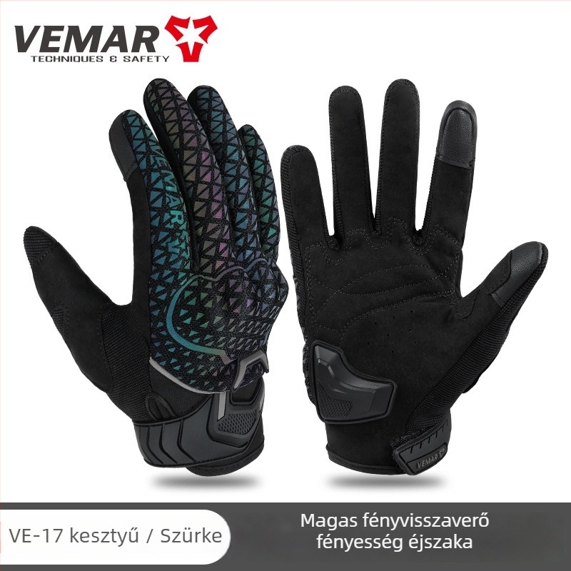 Vemar motorkerékpáros kesztyű TPU védőhéjjal, uniszex felnőtteknek, TPU és poliészter anyagból