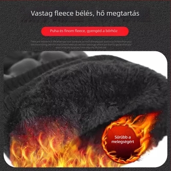 Téli kerékpáros kesztyűk, kötött anyagból, fleece-béléssel, meleg, uniszex, felnőtteknek
