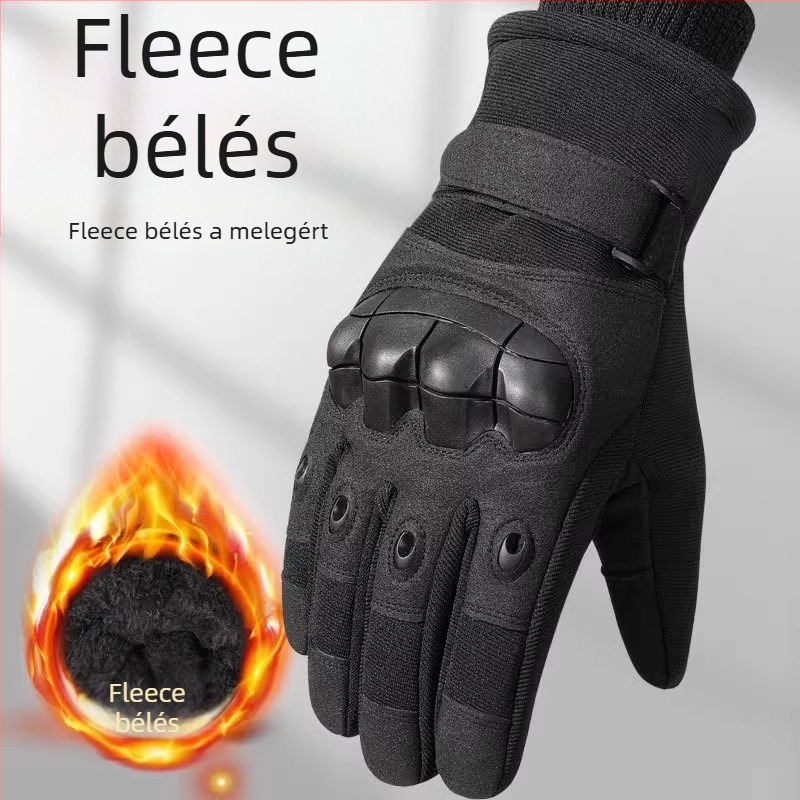 Téli kerékpáros kesztyűk, kötött anyagból, fleece-béléssel, meleg, uniszex, felnőtteknek