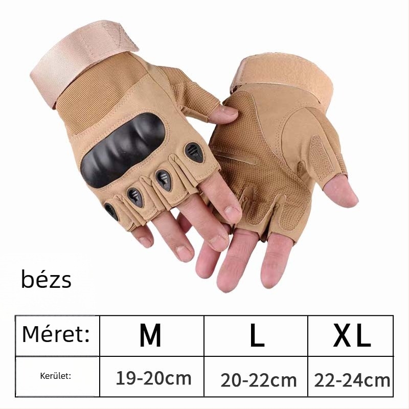 Kerékpáros kesztyűk, uniszex, félujjas védő edzéshez, anyag: Microfiber leather + stair cloth