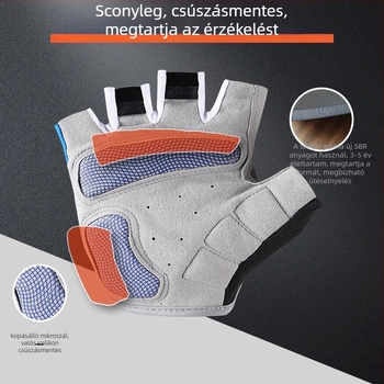 Uniszex kerékpáros kesztyű, légáteresztő Disc mesh anyagból, ütéscsillapító, csúszásmentes, anti-blister (független márka)