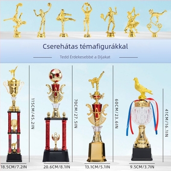 Négyoszlopos trófea – műanyag, testre szabható, logó nyomtatás elérhető, Márka: Moral Style, ajándékba ideális