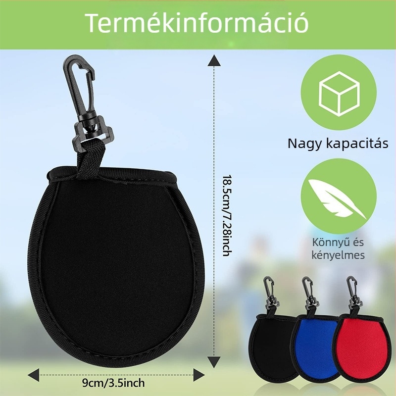 Golf labda tisztító táska hordozható törölközővel és fleece-bevonatú golflabda védővel, logónyomtatás, testreszabás és magáncímke