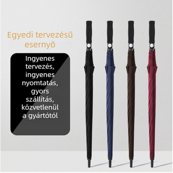 Golf esernyő 8 rostos bordázattal, 190T ütésálló vászon, EVA fogantyú, automatikus nyitás és zárás, logó nyomtatás lehetséges