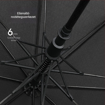 Golf esernyő 8 rostos bordázattal, 190T ütésálló vászon, EVA fogantyú, automatikus nyitás és zárás, logó nyomtatás lehetséges