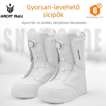Snowboard csizma uniszex, PU felső rész vízálló anyaggal, külső talp gumi, csillapító talpbetét, hőszigetelés