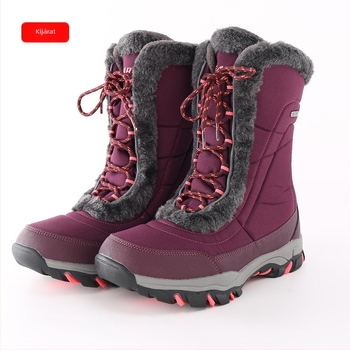 Női vízálló havas csizma, csúszásmentes gumitalp, középmagas felsőrész, meleg Cordura felsőrész
