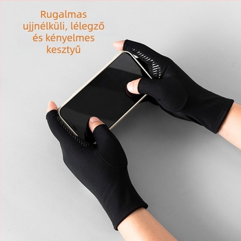 Fleece-belésű kerékpáros kesztyű, kétujjas, csúszásmentes, érintőképernyő-kompatibilis, közepes vastagságú, uniszex felnőtteknek