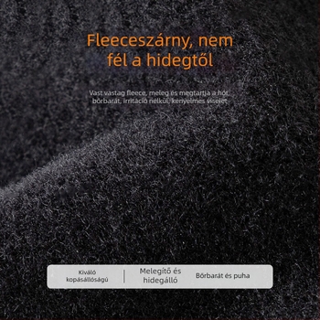 Fleece-belésű kerékpáros kesztyű, kétujjas, csúszásmentes, érintőképernyő-kompatibilis, közepes vastagságú, uniszex felnőtteknek
