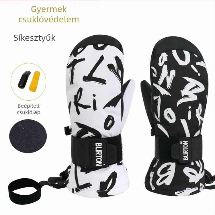 MTskier Gyermek síkesztyű csuklóvédővel - vízálló poliészter, csúszásmentes