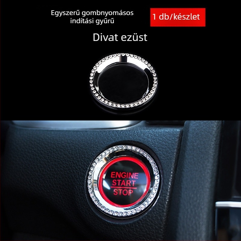 Civic X generációhoz kompatibil klímaberendezés gomb dekoratív gyűrű és középkonzol díszítés; fém; testreszabás nélkül