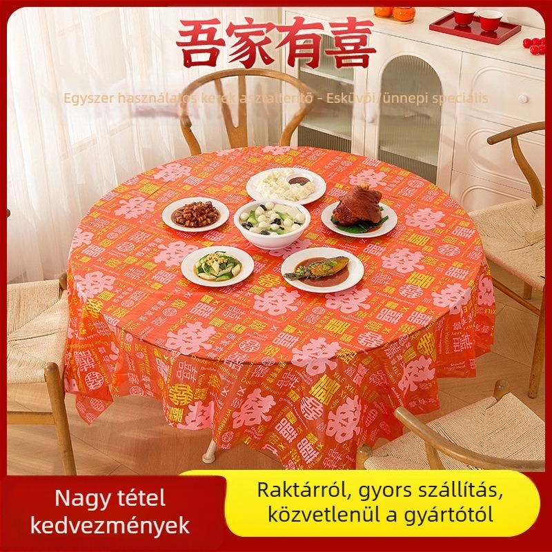 Egyszer használatos asztalterítő – kerek, PEVA, modern minimalista stílus (PEVA, kerek, modern minimalista stílus, egyszer használatos)