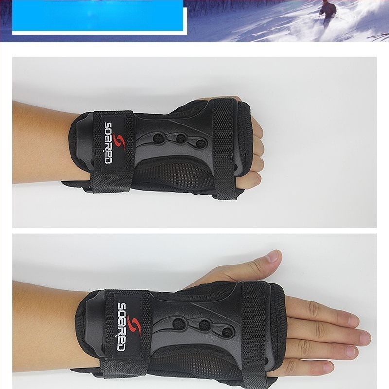 Csuklóvédők síeléshez és görkorcsolázáshoz, megerősítettek, hosszabbított csuklóvédők, állítható merev támasz