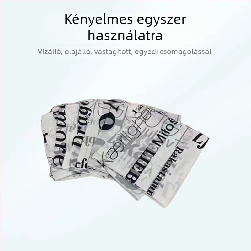 Egyszer használatos műanyag asztalterítő, extra vastag, kockás mintával, vízálló és olajálló, logóval nyomtatható