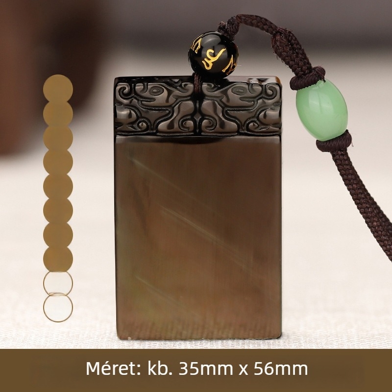 Obszidián nyaklánc — Természetes Ice Rainbow Eye, Geometriai stílus, Seiko befejezés, Qingya Jewelry, 2024 tavaszi listázás
