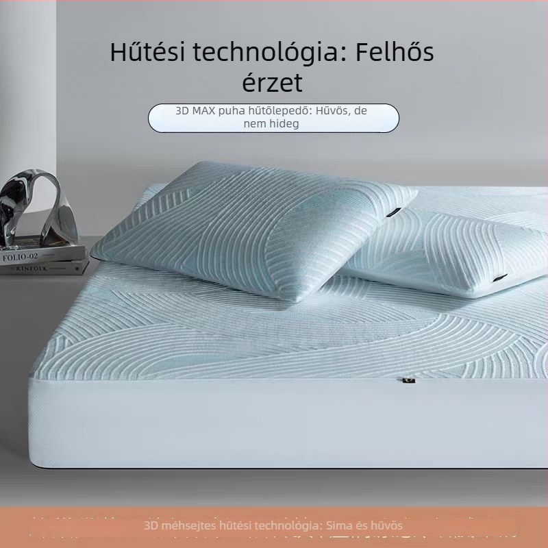 Kiemelkedő minőségű A osztályú 3DMAX fekete technológiájú PE jégselyem hűtő matracvédő, antibakteriális, gépi mosás, puha matracvédő huzat