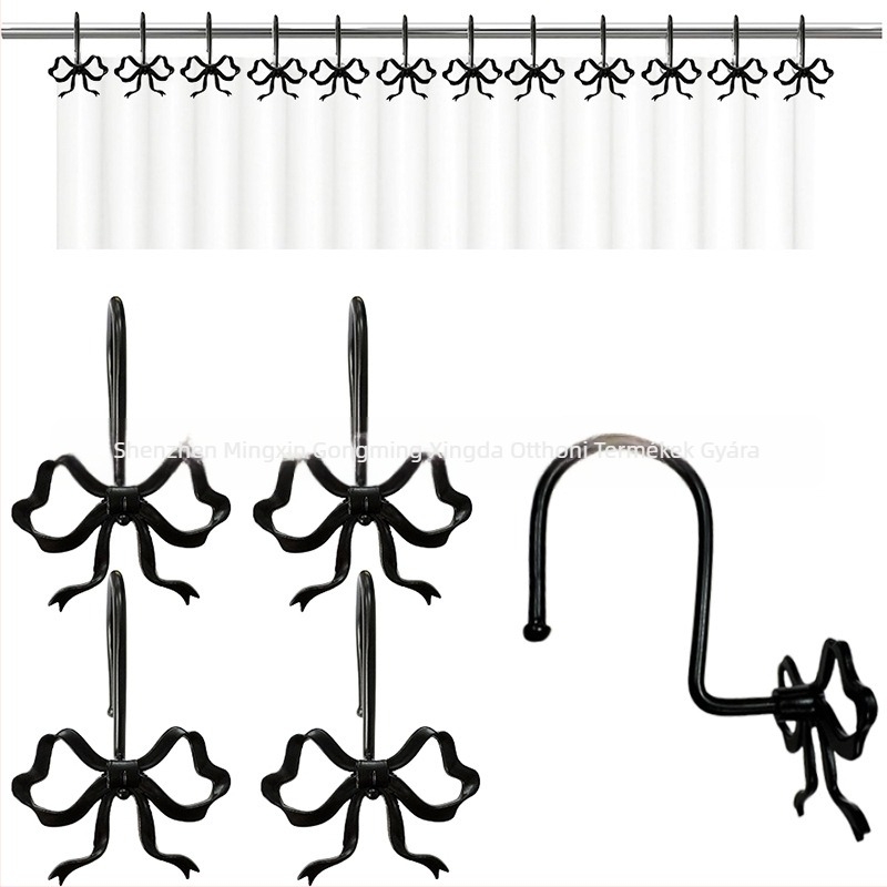 Masni alakú függönykampó – Vas + cink-ötvözet, Modern minimalista stílus, Díszítő zuhanyfüggöny gyűrű