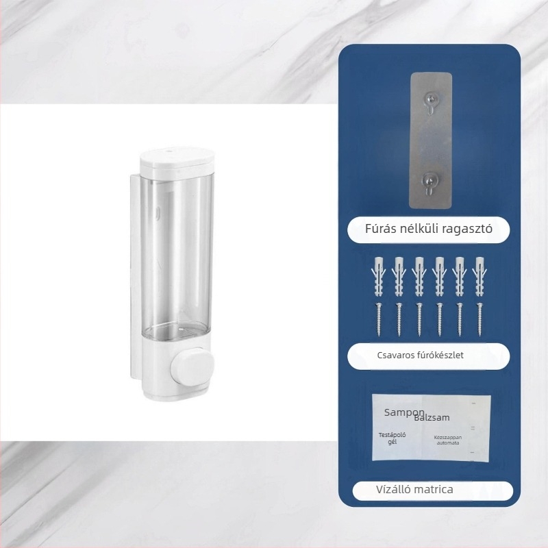 Szenzoros falra szerelhető szappanadagoló – műanyag, fúrás nélkül, fürdőszobához