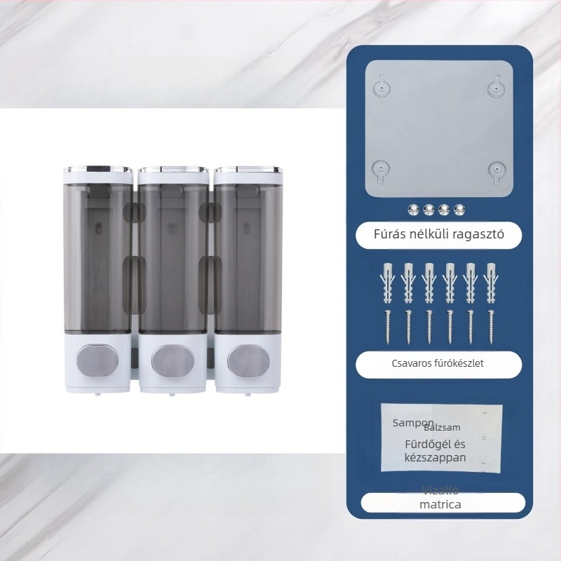Szenzoros falra szerelhető szappanadagoló – műanyag, fúrás nélkül, fürdőszobához