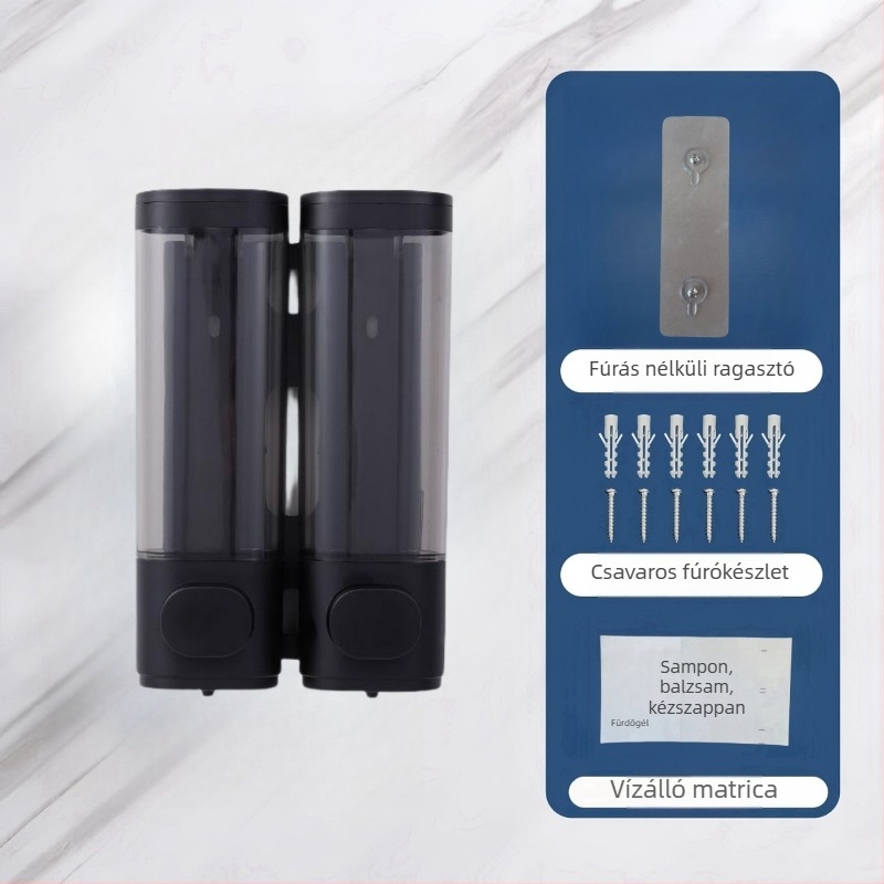 Szenzoros falra szerelhető szappanadagoló – műanyag, fúrás nélkül, fürdőszobához