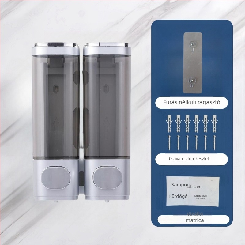Szenzoros falra szerelhető szappanadagoló – műanyag, fúrás nélkül, fürdőszobához