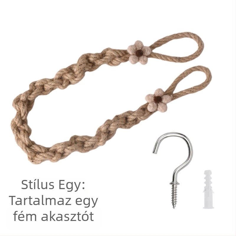 Függönyövek, kézzel szőtt pamut és len anyagból, friss virág motívummal, modern minimalista stílus, testreszabható