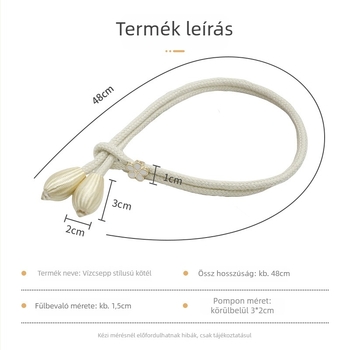 Függönypántok – könnyű luxus, állítható rögzítő zsinórok, anyag: szövet, egyszerű és modern stílus