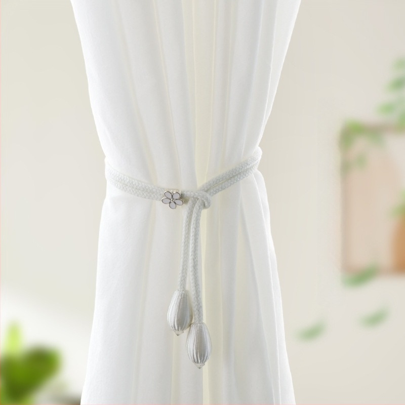 Függönypántok – könnyű luxus, állítható rögzítő zsinórok, anyag: szövet, egyszerű és modern stílus