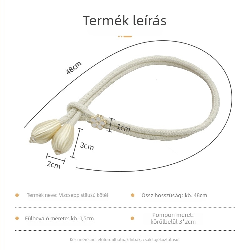 Függönypántok – könnyű luxus, állítható rögzítő zsinórok, anyag: szövet, egyszerű és modern stílus