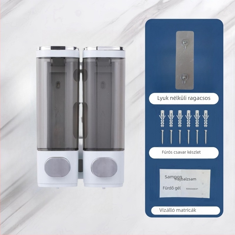 Műanyag falra szerelhető szappanadagoló érintéses szenzorral, fúrás nélküli rögzítés