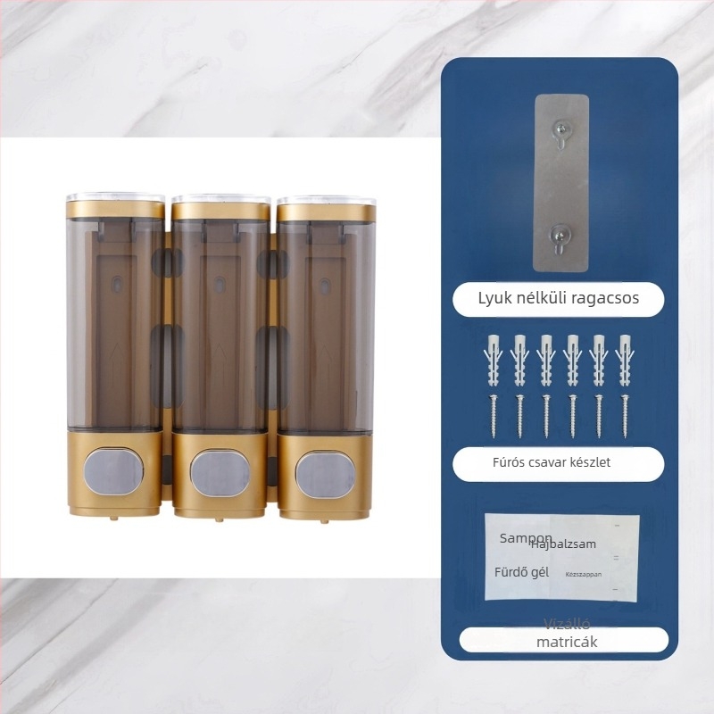 Műanyag falra szerelhető szappanadagoló érintéses szenzorral, fúrás nélküli rögzítés