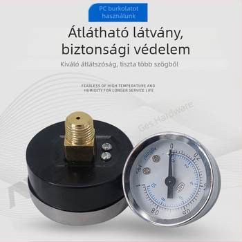 Pontos nyomásmérő légkompresszorhoz, 40 mm névleges átmérő, 0-1 tartomány, pontossági osztály 1.6, Modell Y40-01, NGS