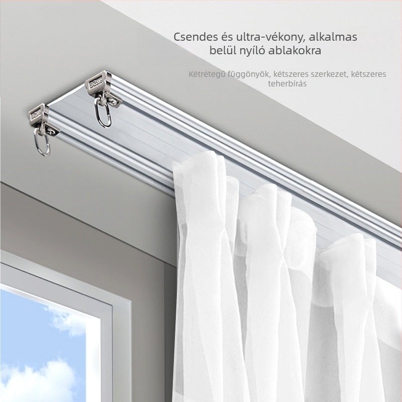 Shenzhou Yuye Ultra-thin Double Straight Rail – függöny sín alumínium ötvözetből, típus: függesztett.