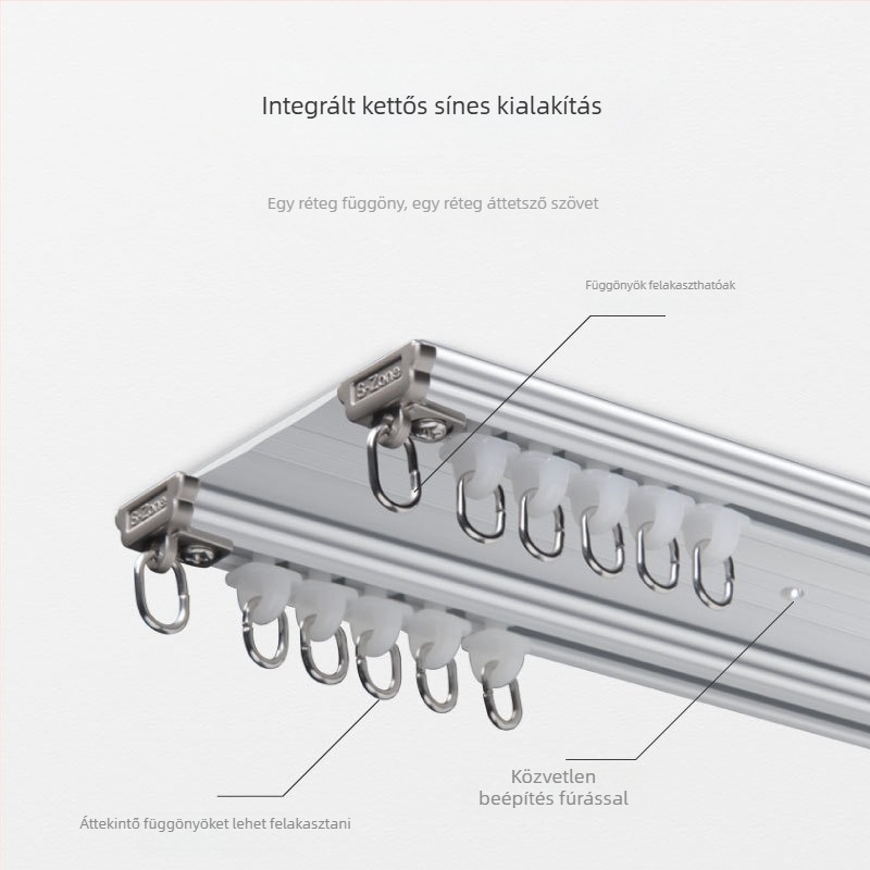 Shenzhou Yuye Ultra-thin Double Straight Rail – függöny sín alumínium ötvözetből, típus: függesztett.