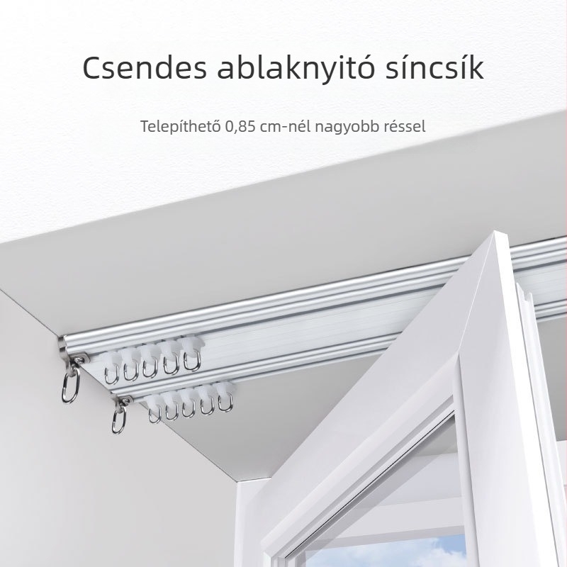 Shenzhou Yuye Ultra-thin Double Straight Rail – függöny sín alumínium ötvözetből, típus: függesztett.