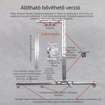 Jiahongda Függöny Sín Tartó Balkonhoz - Elektromos, Kihúzható Egyenes Sín, Rozsdamentes Acél, Modern Minimalizmus