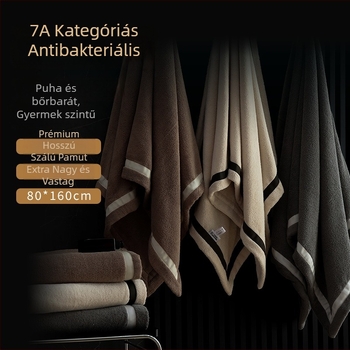 7A hosszú szálú pamut fürdőlepedő, antibakteriális és dezodoráló, tiszta pamut, 500 g+, egyszerű szövet