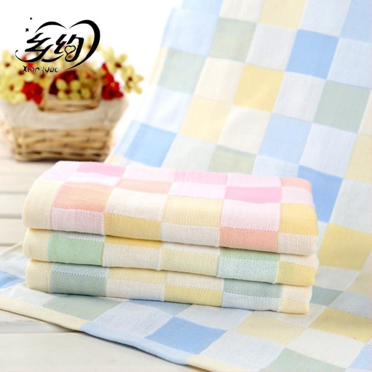 Kétszövésű géz baba fürdő törölköző, 100% pamut, sima szövés, 32s fonal, 170–200 g