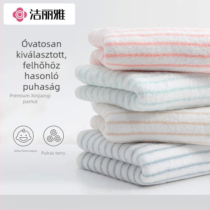 Arc törölköző 100% pamutból, csíkos, puha és nedvszívó, 80–100 g, ajándék doboz, Grace/Jie LiYa