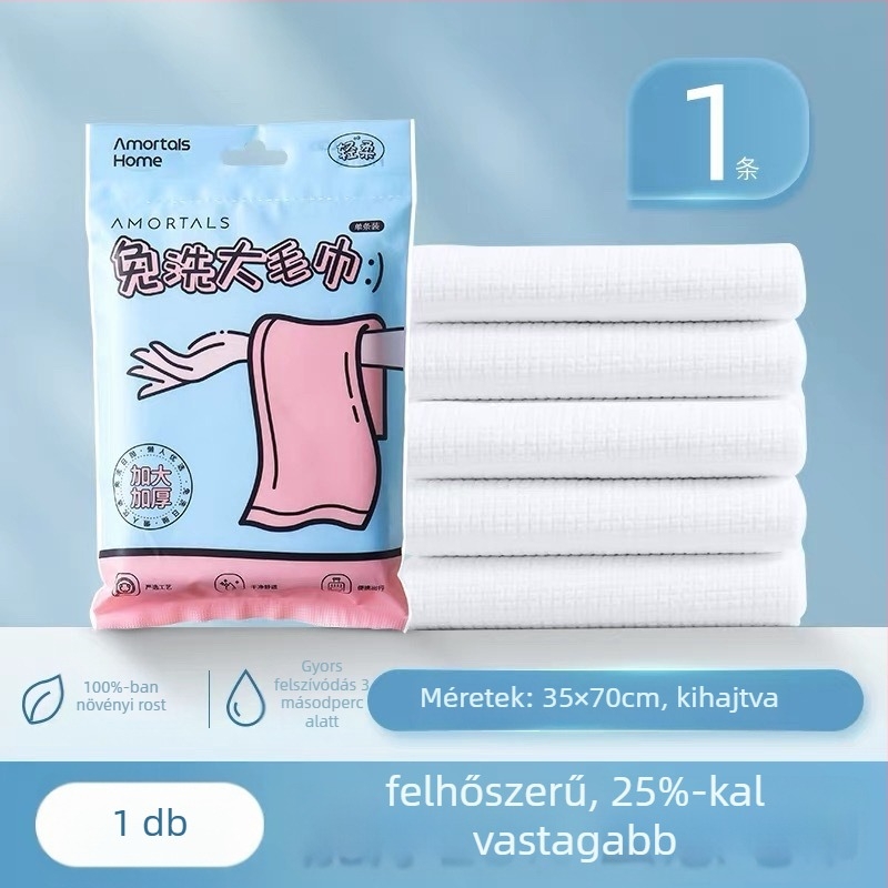 Wood grape egyszer használatos fürdőlepedő, száraz és nedves kettős használat, vákuum-kompresszált, utazáshoz külön csomagolással, 100% regenerált cellulózrost